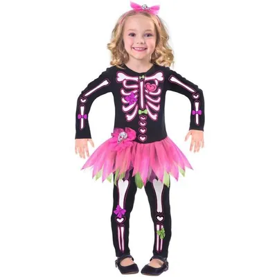 Produktbild von AMSCAN Little Pink Skeleton Kostüm - Kind