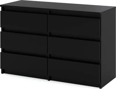 Zdjęcie produktu dla Komoda 6 Szuflad Do Pokoju Młodzieżowego Hugo Szafka Rtv 100Cm Loft Czarna