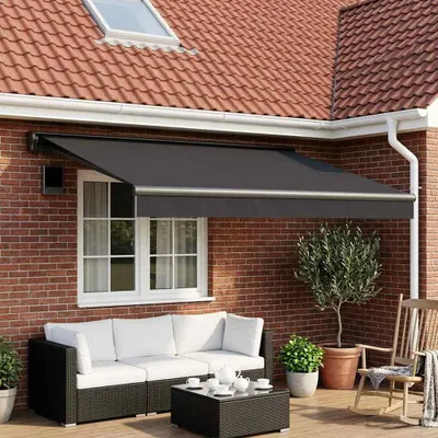 Zdjęcie produktu dla Materiał zapasowy do markizy antracytowy 350 x 250 cm Poliester