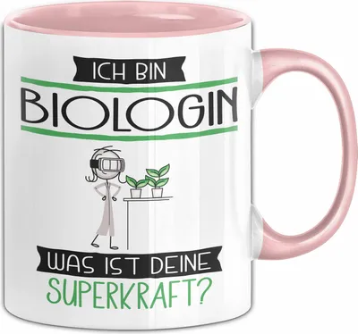 Produktbild von Biologin Geschenk Tasse Ich Bin Biologin Was Ist Deine Superkraft Geschenkidee Lustig Geburtstag Weihnachten (Rosa)