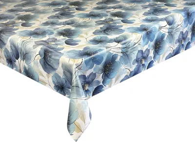 Zdjęcie produktu dla Obrus z ceraty Obrus ogrodowy Wodoodporny, zmywalny Kwiaty Niebieski AS-813 100 x 140 cm