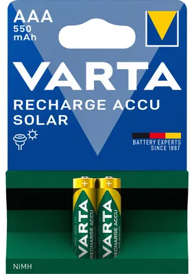 Immagine prodotto di Varta Solar Batteria ricaricabile al nichel-metallo idruro AAA Micro/HR03 550 mAh (confezione blister da 2)