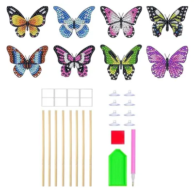 Diamond Painting Vlinderset, 8 Stücke, Bastelset für Erwachsene