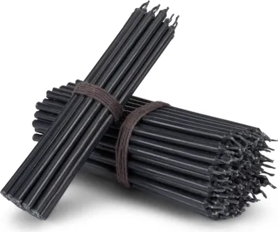 Produktbild von 1000x Stabkerzen schwarz Tropf- Rußfrei L 15cm Ritualkerze Paraffinwachs 36135