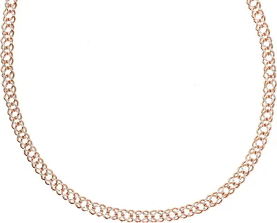 Produktbild von Damen Kette Doppelpanzer echt Silber 925 in rose' 50 cm