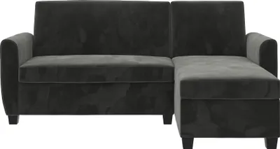 Produktbild von Noah | Schlafsofa 3 Sitze mit Chaise Lounge aus Samt Grau