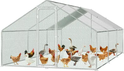 Obrázok produktu pre Izrielar ohrada pre voľný výbeh 3x6x2m - kovová ohrada pre kurčatá s výbehom 18 m², dverami a zámkom - ohrada pre kurčatá, malé zvieratá a rastliny