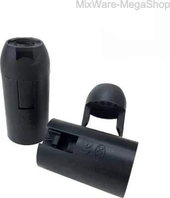Produktbild von 1 - Isolierstoff Fassung, glatter Mantel, E 14, Schwarz