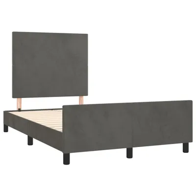 Produktbild von vidaXL Bettgestell ohne Matratze Dunkelgrau 120x190 cm Samt