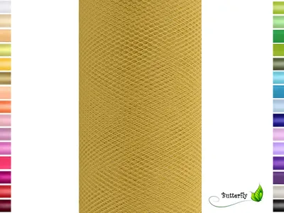 Produktbild von 9m Rolle Tüll 15cm, Farbauswahl:gold 687