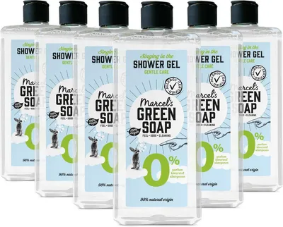 Productafbeelding van 6x Marcel's Green Soap Showergel 0% (300 ml)