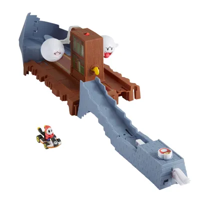 Produktbild von Hot Wheels Mario Kart Buu Huus Grusel-Trackset inkl. 1 Spielzeugauto