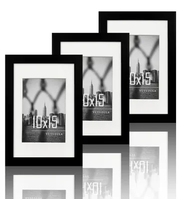 Image de Cadres photo avec passe-partout - Pour photos - 10x15 cm - Noirs - Lot de 3