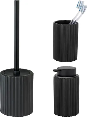 Produktbild von Schöner Wohnen Edelstahl WC-Garnitur Set Soliera Bürste Stiel Toilette Bad