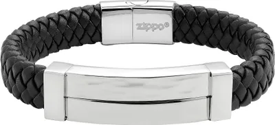 Produktbild von ZIPPO - Geflochtenes Lederarmband mit Stahlstäben - 20cm Lederarmband 2007174