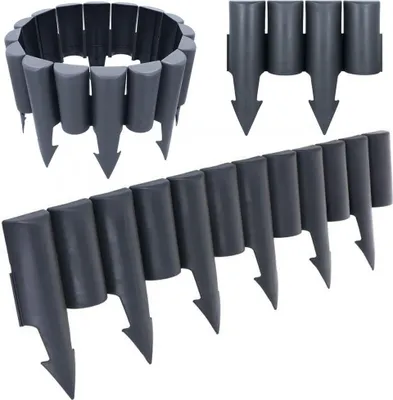 Produktbild von Vilde Palisade Gartenpalisade Beeteinfassung Beetzaun Zierzaun Rasenkante Bordüre in Graphit 25x10 cm 10 Stück 250 cm