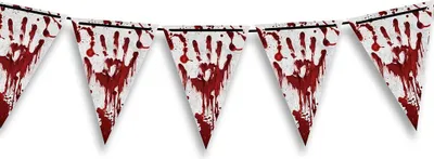 Produktbild von Blutige Wimpelkette 3 m - Halloween Deko Outdoor