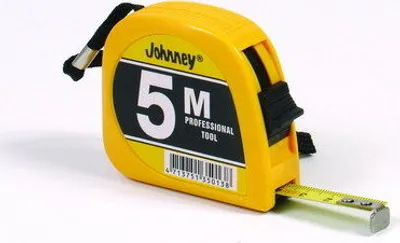 Produktbild von Bleimaßband JOHNNEY 5m x 13mm - mattes BandEEC-Zertifikat, Gürtelclip - Packung mit 1 Stück