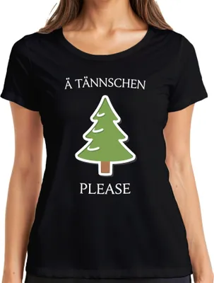 Obrázek produktu pro Ä TÄNNSCHEN PLEASE Christmas Christmas tree Saxon Dámské tričko Saxon, černá, 3XL