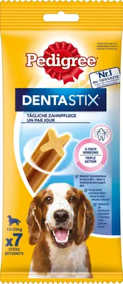 Produktbild von Pedigree Dentastix für mittelgroße Hunde 10 bis 25kg Inhalt 7 Stück