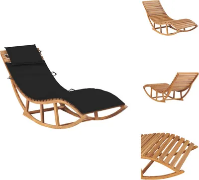 Produktbild von vidaXL Schaukelliege mit Auflage Massivholz Teak -  Sonnenliegen