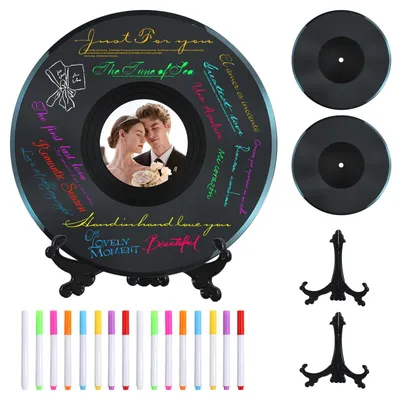 Vinyl-Gästebuch Hochzeit, 1 Stück, 29,4 cm