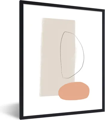 Produktbild von MuchoWow® Gerahmtes Poster Minimalismus - Pastell - Abstrakt 60x80 cm - Poster mit Schwarzem Bilderrahmen Wandposter Rahmen Foto Bilder - Premium - Wanddeko Wohnzimmer