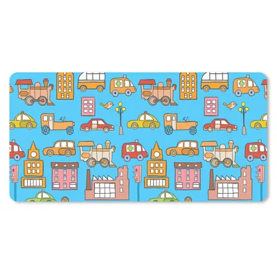 Produktbild von MuchoWow® Schreibtischunterlage Muster - Auto - Haus 80x40 cm - XXL Mauspad - Gaming Mauspad