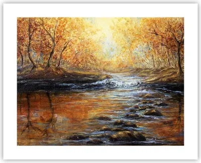Produktbild von Poster - Poster ohne Rahmen - Bach Park Baum - 50x40 cm - Wand Bild - Wanddeko - Wandbilder - Kunstposter - Wandposter - Bilder - Kunstdruck - Wanddekoration - Wandbild - P2XAA50x40-3973