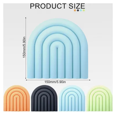 Produktbild von 4 Stück Silikon Topfuntersetzer Hitzebeständig Regenbogen Untersetzer in 4 Farben