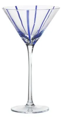 Immagine prodotto di Bicchiere da cocktail "Mars & More", motivo a righe blu, altezza 21 cm, diametro 12 cm