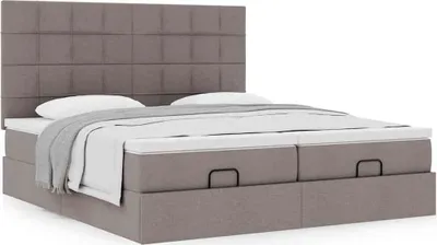 Produktbild von Ottoman-Bett mit Matratzen Taupe 180x200 cm Stoff