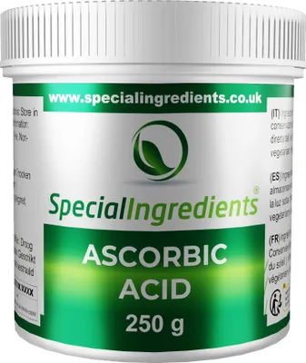 Produktbild von Special Ingredients Ascorbinsäure 250 g - Vitamin C-Pulver, Teigstärkungsmittel, Teigverbesserer, Vegan