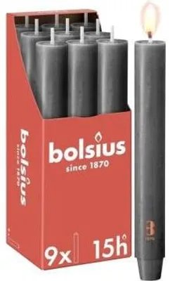 Zdjęcie produktu dla Bolsius rustykalna świeca stołowa XL Stormy Grey | 9 sztuk