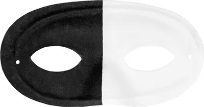 Produktbild von Schwarz Weiße Augenmaske zum Harlekin Kostüm