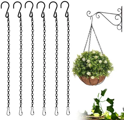 Produktbild von Blumenampel Ketten, 6er Pack Hängeketten Kette Metall Pflanzenhänger Blumentopf Kette für Blumenkorb, Pflanzgefäße, Vogelfutterspender, Vogelkäfig, Laternen und Ornaments