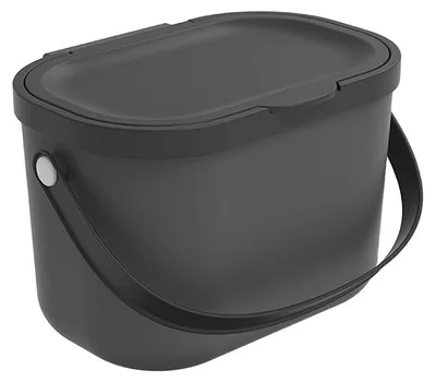 Produktbild von Rotho BiomMülleimer 3,2 L Albula - Mülleimer 22,2 x 17,2 x 14,7 cm - Abfalleimer mit Deckel - Müllbehälter mit Griffen - Küchenabfalleimer
