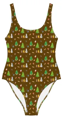 Produktbild von Mr. & Mrs. Panda Badeanzug Pinguin Lagerfeuer Größe XL - Braun - Geschenk, Bademode, Swimsuit, Maus, Pinguine, Liebe, Marshmallows, Job, Damen-Einteiler, Shape-Badeanzug