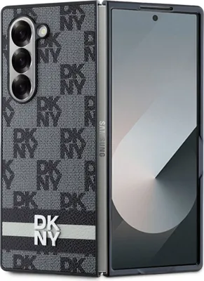 Produktbild von DKNY, Elegante Hülle für Galaxy Z Fold6 Checkered Pattern and Stripe, Schwarz