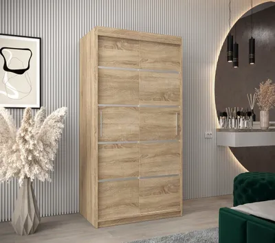 Obrázek produktu pro Šatní skříň ENNI - šířka 100 cm, dub sonoma