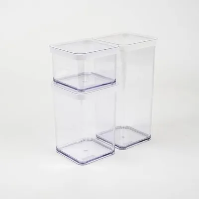 Immagine prodotto di Set di barattoli Rotho 3 pezzi con coperchio Loft - contenitori per alimenti con anello di tenuta in silicone - barattoli per alimenti di varie dimensioni - contenitori per alimenti