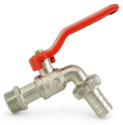 Gartenwasserhahn 1/2 Zoll – Edelstahl-Kugelhahn, rot