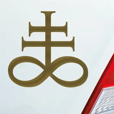 Produktbild von Auto Aufkleber Church of Satan Kirche Satans Zeichen 10x10 cm Gold Sticker Heckscheibenaufkleber