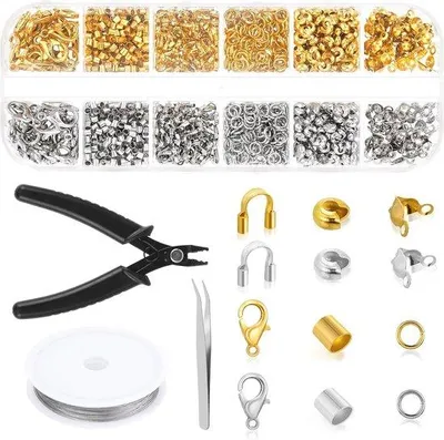 Produktbild von Famanu Schmuckset - 1200 Stück Schrumpfperlen und Zubehör für kreative Schmuckgestaltung