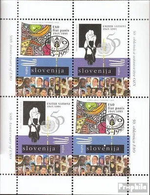 Produktbild von Briefmarken Slowenien 1995 Mi 123-124 Kleinbogen (kompl.Ausg.) postfrisch FAO und UNO
