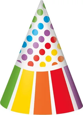 Produktbild von 8 Partyhütchen - Bunter Regenbogen 15cm