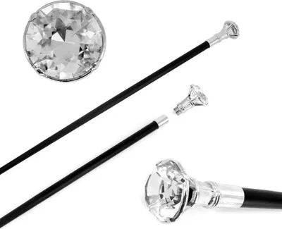 Image de Canne Diamant avec monture en argent