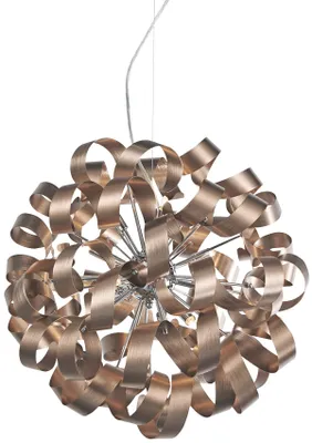 Obrázek produktu pro Závěsné svítidlo RIBBON 12xG9/33W, měď/stříbro, Ø: 60 V: 120 cm, patice G9