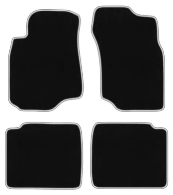Immagine prodotto di Tappetini in moquette per Mitsubishi Lancer VII 2003-2008 (station wagon/berlina) – set 4 pezzi, nero/argento, su misura – Wielganizator CARLUX