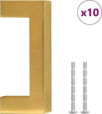 Produktbild von vidaXL Möbelgriffe 10 Stk. Golden 64 mm Edelstahl